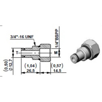 Adaptador TM2 p/ Manômetro em Bloco M04