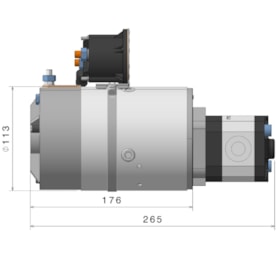 Conjunto Motobomba 1200W 12VDC Ventilado C/ Bomba Hidráulica Rexroth 3,1cc