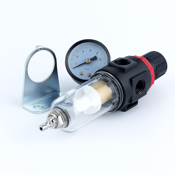 Filtro de Ar Médio c/ Regulador e Manômetro 10 BAR Rosca 1/4