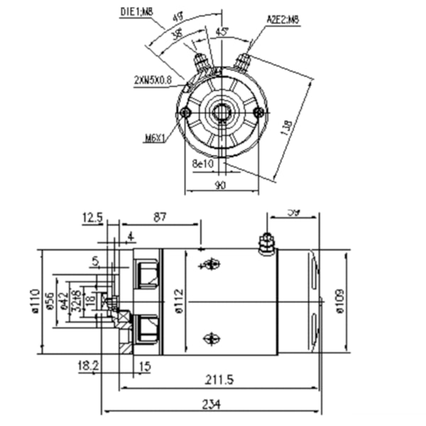 Motor Elétrico 12VDC 1,6KW AMJ-5143 Ventilado Horário-c7639fc2-4863-4260-9361-1d15959f9e40