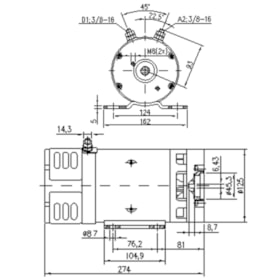 Motor Elétrico 24VDC 3,0KW AMK-4671 Horário