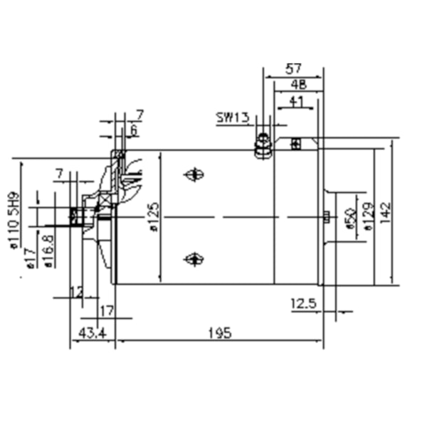 Motor Elétrico 24VDC 3,0KW AMK-5557 Horário-809e07da-a8d3-451d-a009-f1a6cabed521