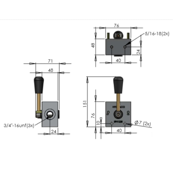 Seletora de Fluxo Manual 2 Posições Roscas ¾”UNF-b13e4f0e-1632-4792-8cb3-183ae673a2ee
