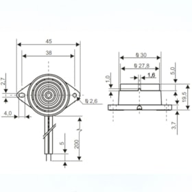 Sirene de Alerta p/ Tomada de Força C/ LED Vermelho