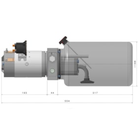 Unidade Hidráulica Compacta 12VDC 1,6cc 190BAR - Reservatorio de 7Lts - Dupla Ação