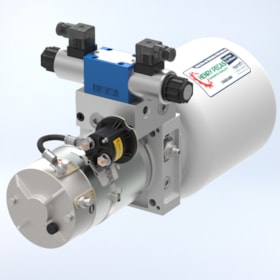 Unidade Hidráulica Compacta 12VDC 1,6cc 200BAR Horizontal 5Lts- Com TN6 12VDC Centro