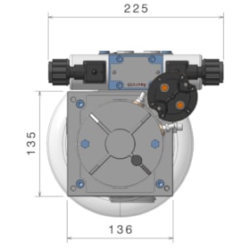 Unidade Hidráulica Compacta 12VDC 1,6cc 200BAR Horizontal 5Lts- Com TN6 12VDC Centro