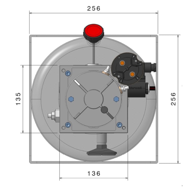 Unidade Hidráulica Compacta 12VDC 3,1cc 200BAR Horizontal 14Lts- Simples Ação-74321b1d-748a-4ab1-849d-f2ca821666a3