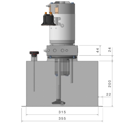 Unidade Hidráulica Compacta 12VDC 3,1cc 200BAR Vertical 14Lts- Dupla Ação