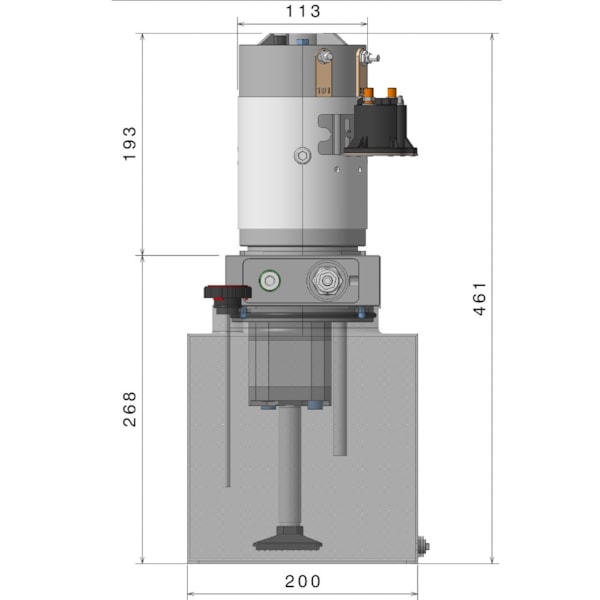 Unidade Hidráulica Compacta 12VDC 3,1cc 200BAR Vertical 14Lts- Dupla Ação-42653923-51a9-408d-8e7d-b932f3df36b5