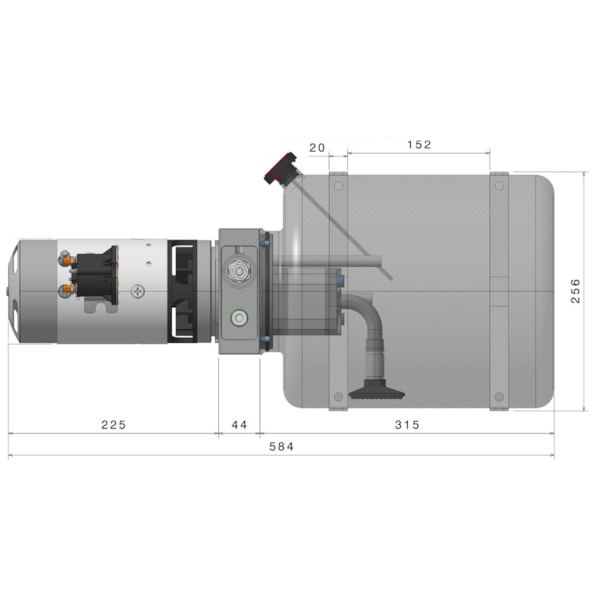 Unidade Hidráulica Compacta 12VDC Ventilado 3,1cc 200BAR Horizontal 14Lts- Dupla Ação-98e8d54b-0a80-42fa-a81d-f240a131c409