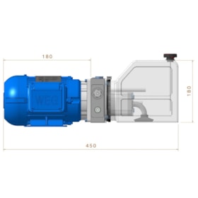 Unidade Hidráulica Compacta 220VAC 1,0HP 1,6cc 190BAR Horizontal 5Lts - P/ Doca com Pestana