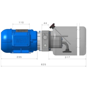 Unidade Hidráulica Compacta 220VAC 1,5HP 2,5cc 190BAR Horizontal 7Lts- Dupla Ação