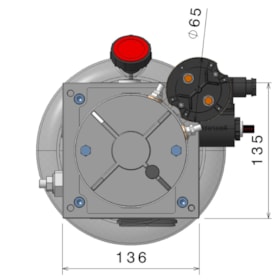 Unidade Hidráulica Compacta 24VDC 1,6cc 200BAR Horizontal 7Lts- Simples Ação