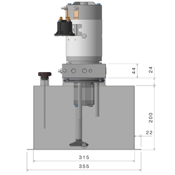 Unidade Hidráulica Compacta 24VDC 2,5cc 200BAR Vertical 14Lts- Dupla Ação-f8198ced-2d73-46be-a273-7cbf9ea88991