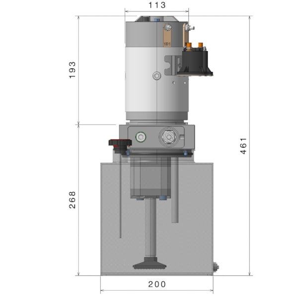 Unidade Hidráulica Compacta 24VDC 2,5cc 200BAR Vertical 14Lts- Dupla Ação-74dc8122-8aa9-4f8e-af4e-7abb0e308d0b