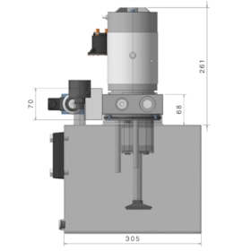 Unidade Hidráulica Compacta 24VDC 4,0cc 200BAR Vertical 14Lts- Especial Canavieiro