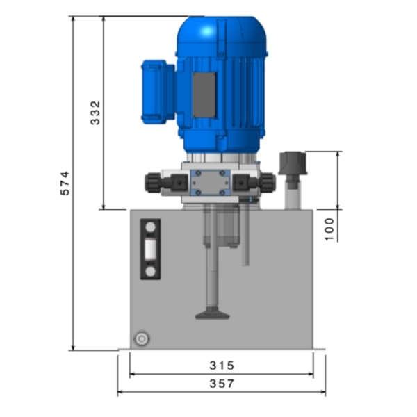 Unidade Hidráulica Compacta Trifásica 1,5HP 3,1cc 200BAR Vertical 14Lts com TN6 Dupla Ação-83436cd2-7342-4e02-a923-2e65e84ce573