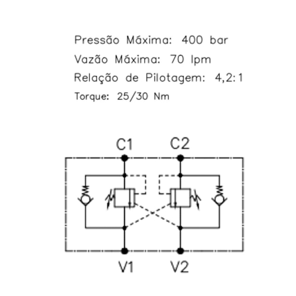 Válvula de Contrabalanço Dupla - TEREX-769bcee4-f4ca-428b-8be5-3f3a8271f63a