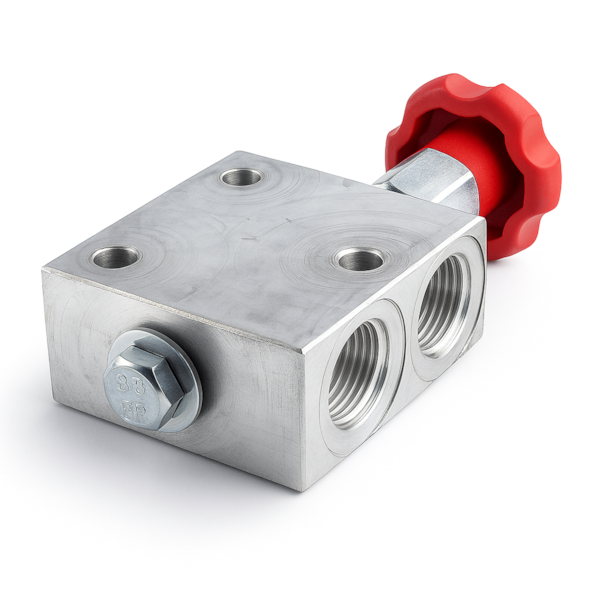 Válvula Direcional de Emergência do Cesto Aéreo 70 Lts - Botão Curto-38690c9a-1678-4690-970f-36295e2461aa