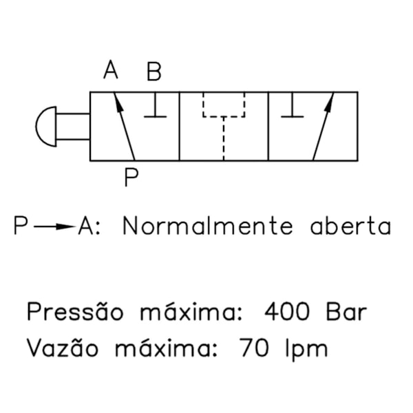 Válvula Direcional de Emergência do Cesto Aéreo 70 Lts - Botão Curto-32c18675-f2bb-4032-bc69-61e921a502df