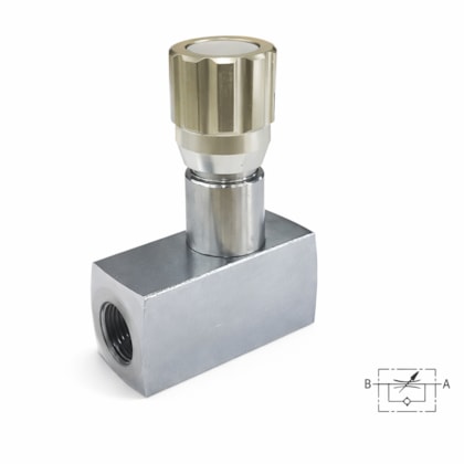 Válvula Reguladora de Vazão Unidirecional em Linha Roscas 1/4