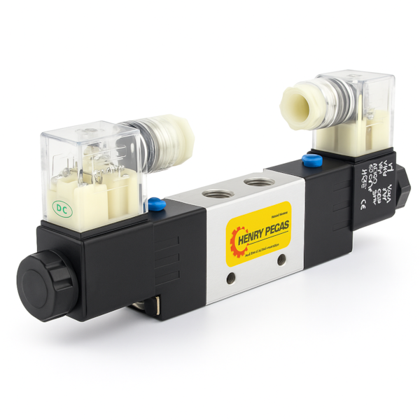 Válvula Solenoide 12VDC 5/2 Vias 1/8