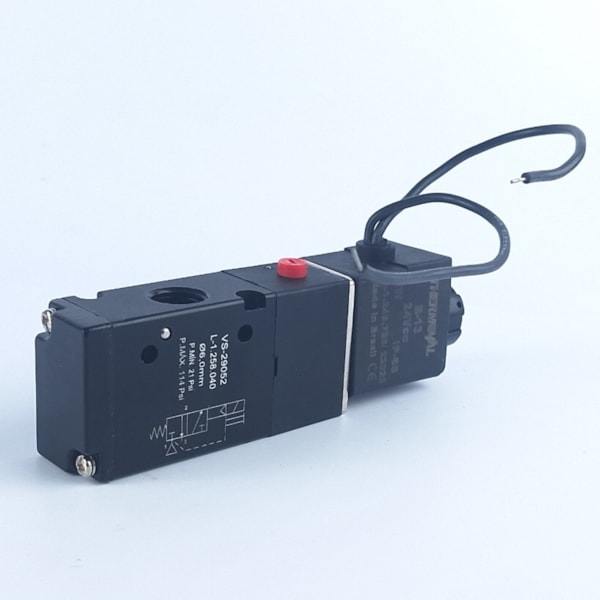 Válvula Solenoide 24VDC 3/2 Vias 1/4