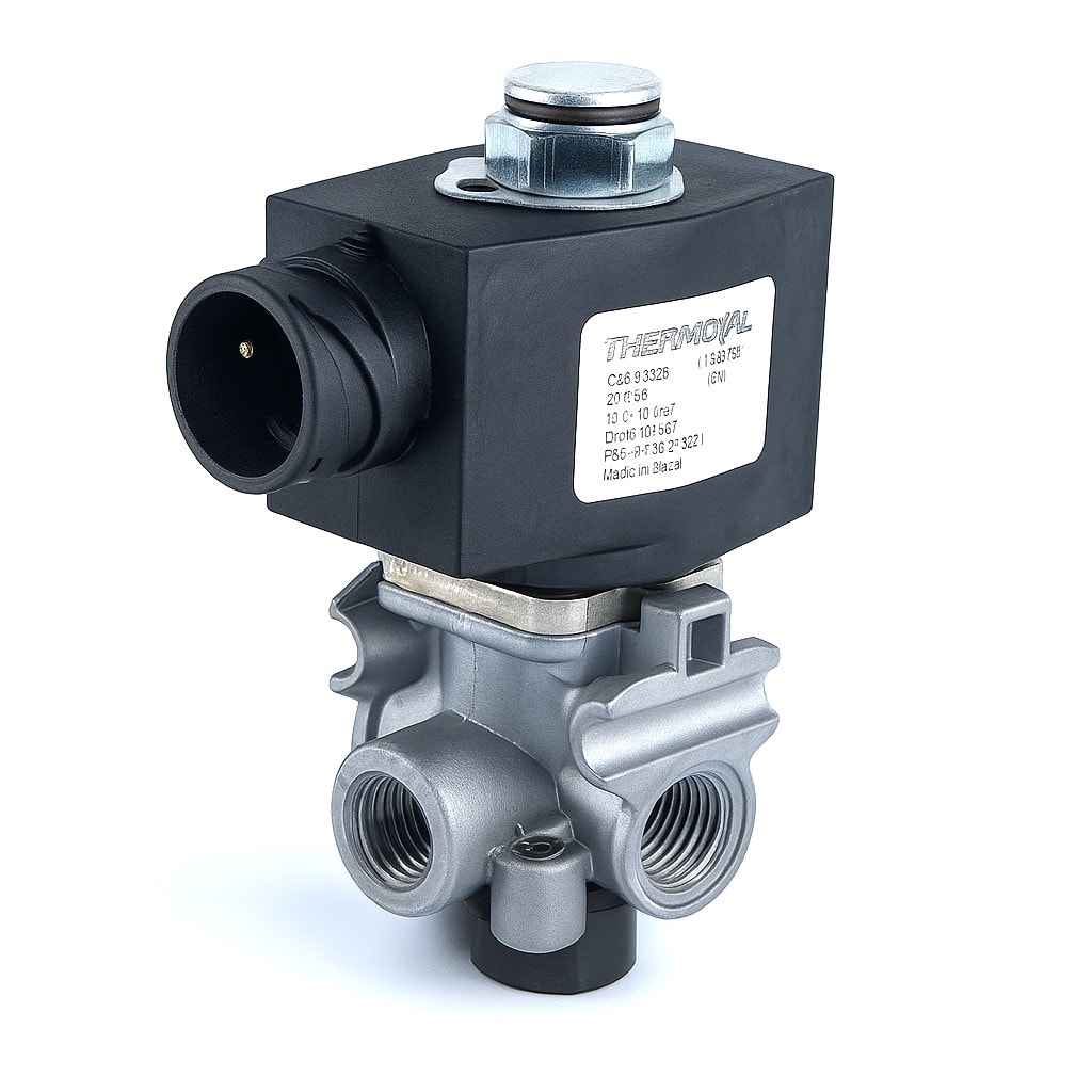 Válvula Solenoide 12VDC 3/2 Vias 1/4